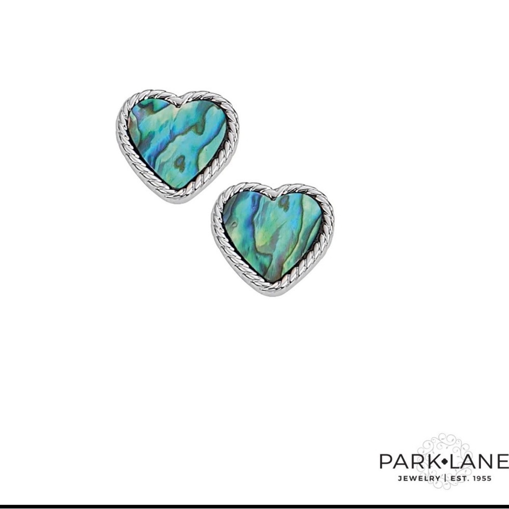 Park Lane Indigo abalone shell Heart Earrings